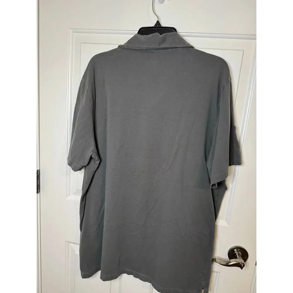 J. Crew Classic Untucked Sueded Cotton Polo Shirt Dusty Charcoal Gray Big 2XLT